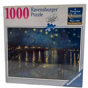NEW Ravensburger Starry Night Over the Rhone 1000 Piece Puzzle Van Gogh Blue Art